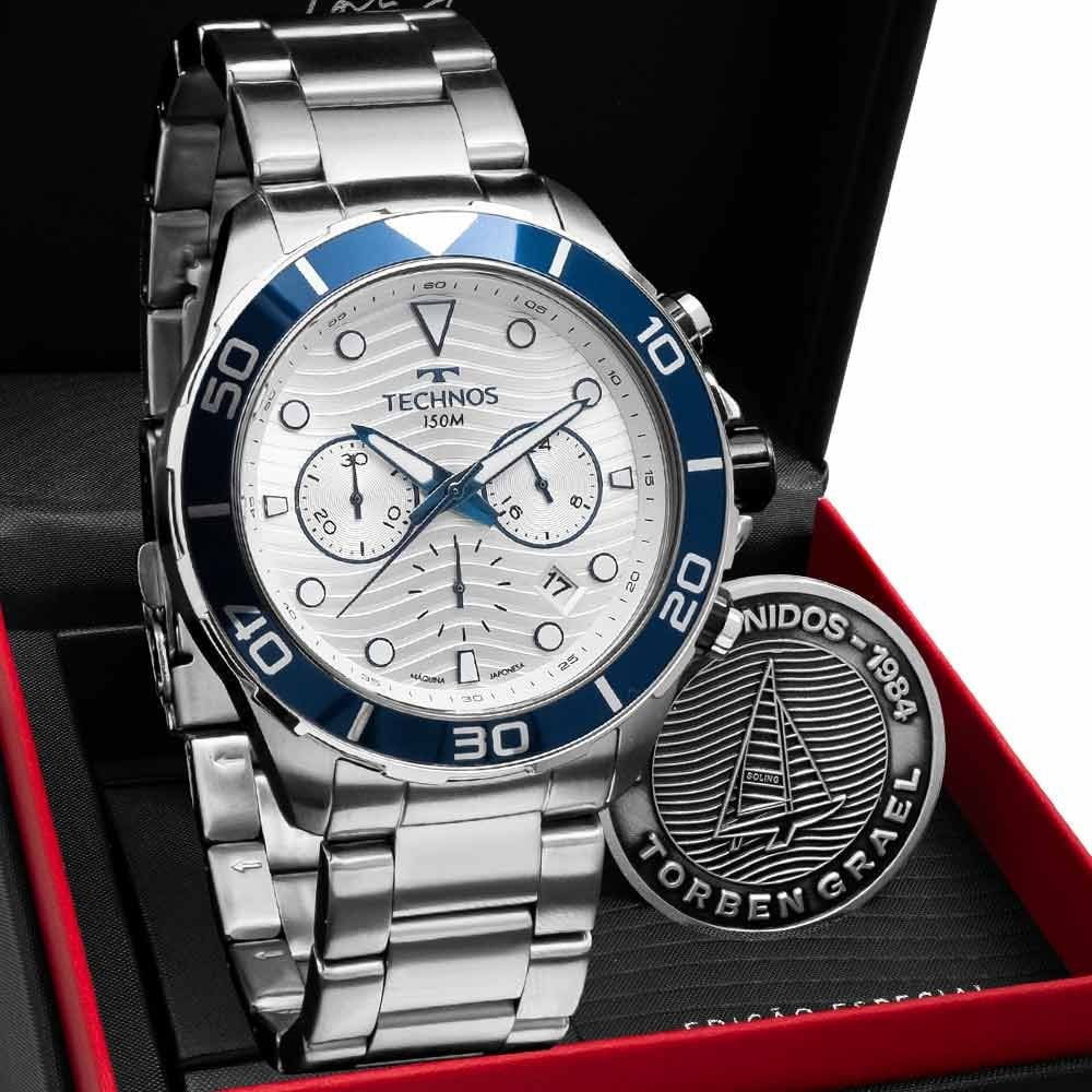 Kit Relógio Technos Masculino Acqua Torben Grael JS25BBT/1B da