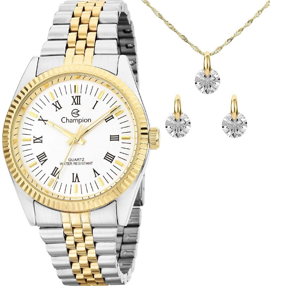 Kit Relógio Champion Feminino com Colar e Brincos CH22859D Kit Relógio Champion Feminino com Colar e Brincos CH22859D