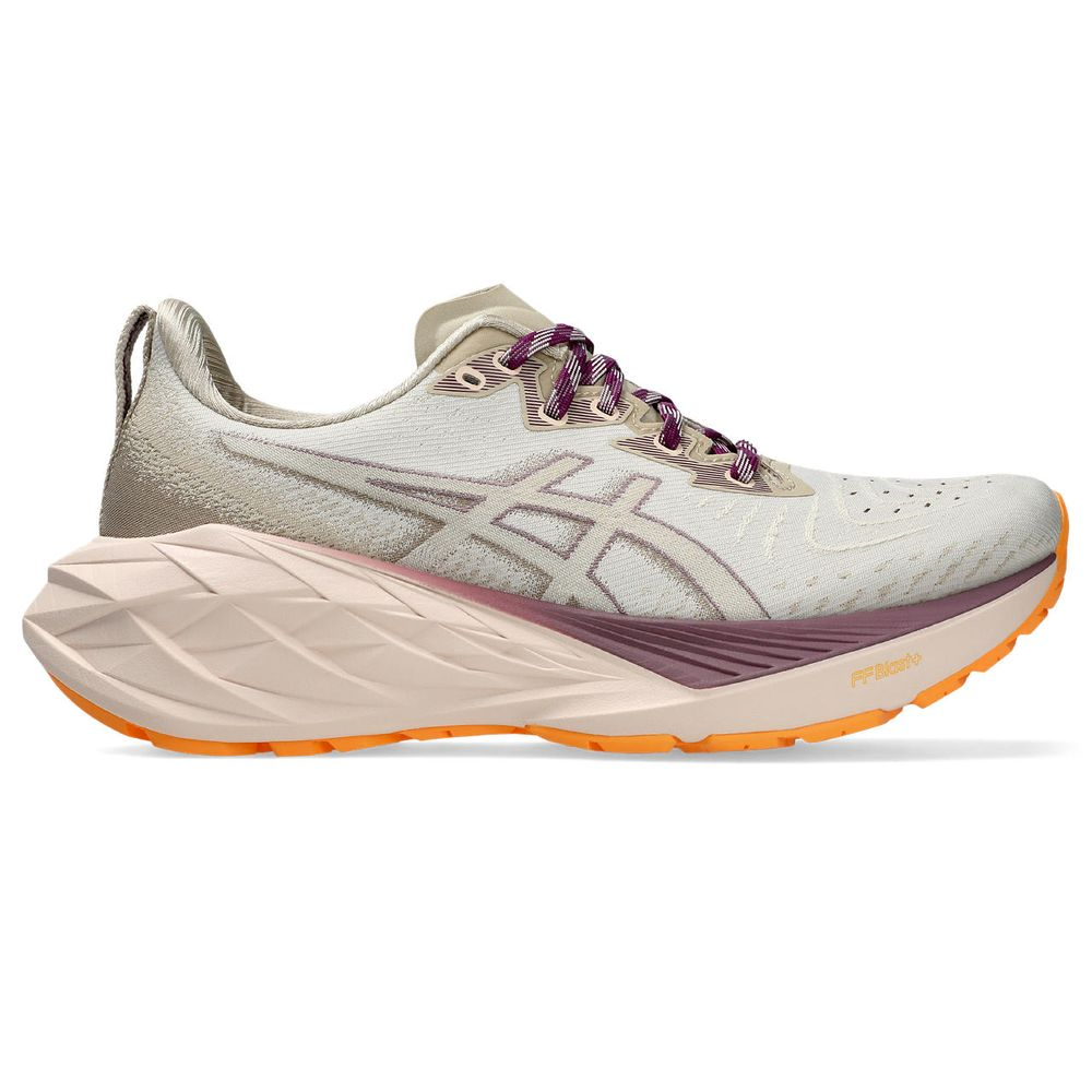 Tênis ASICS Novablast 4 TR - Feminino - Cinza com Rosa e Laranja Tênis ASICS Novablast 4 TR - Feminino - Cinza com Rosa e Laranja