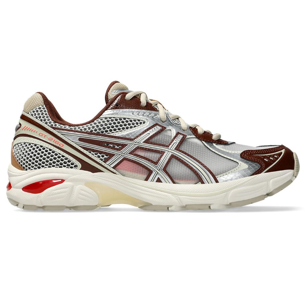 Tênis ASICS GT-2160 x Above The Clouds - Unissex - Prata com Marrom e Vermelho Tênis ASICS GT-2160 x Above The Clouds - Unissex - Prata com Marrom e Vermelho