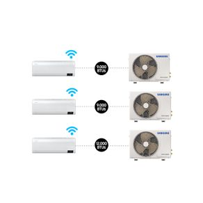 Combo - Ar condicionado Split Inverter Samsung WindFree Connect Sem Vento 2X9.000& 12.000 BTUs Quente e Frio 220V