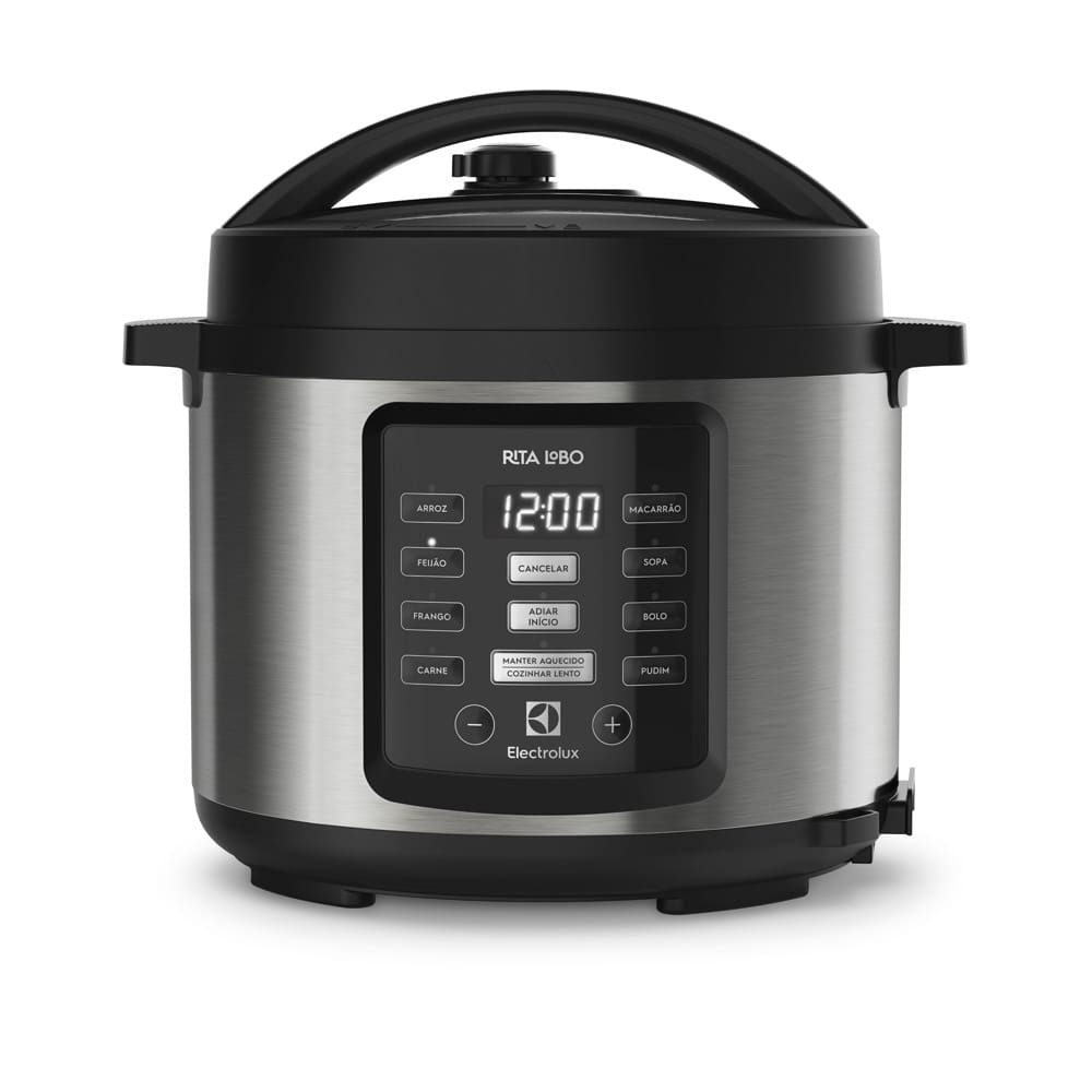 Panela Elétrica de Pressão Electrolux EX PCC15 por Rita Lobo com Display Digital 5L Inox e Preta - 220V Panela Elétrica de Pressão Electrolux EX PCC15 por Rita Lobo com Display Digital 5L Inox e Preta - 220V