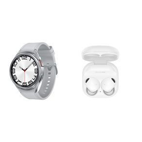 Galaxy Watch6 Classic LTE 47mm Prata + Galaxy Buds2 Pro Branco Kit Galaxy Watch6 Classic LTE 47mm Prata + Galaxy Buds2 Pro Branco Kit