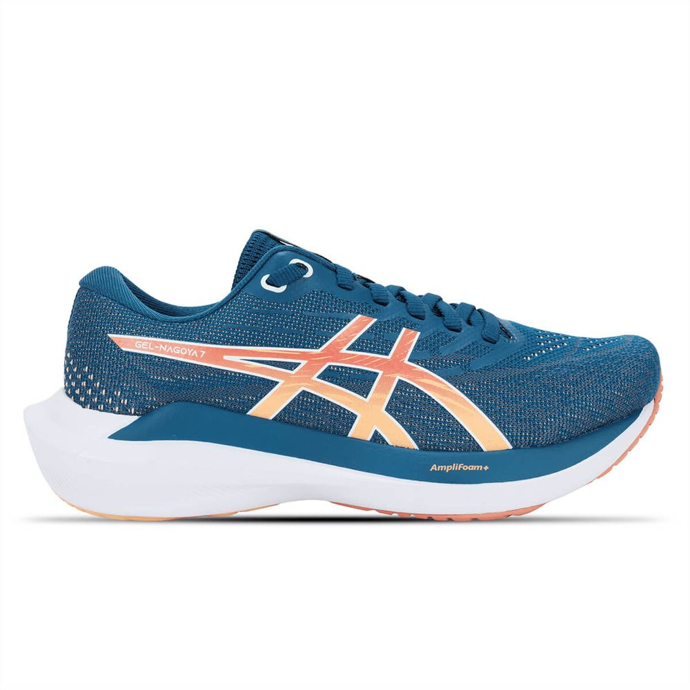 Tênis ASICS GEL-Nagoya 7 - Feminino - Azul com Branco e Laranja Tênis ASICS GEL-Nagoya 7 - Feminino - Azul com Branco e Laranja