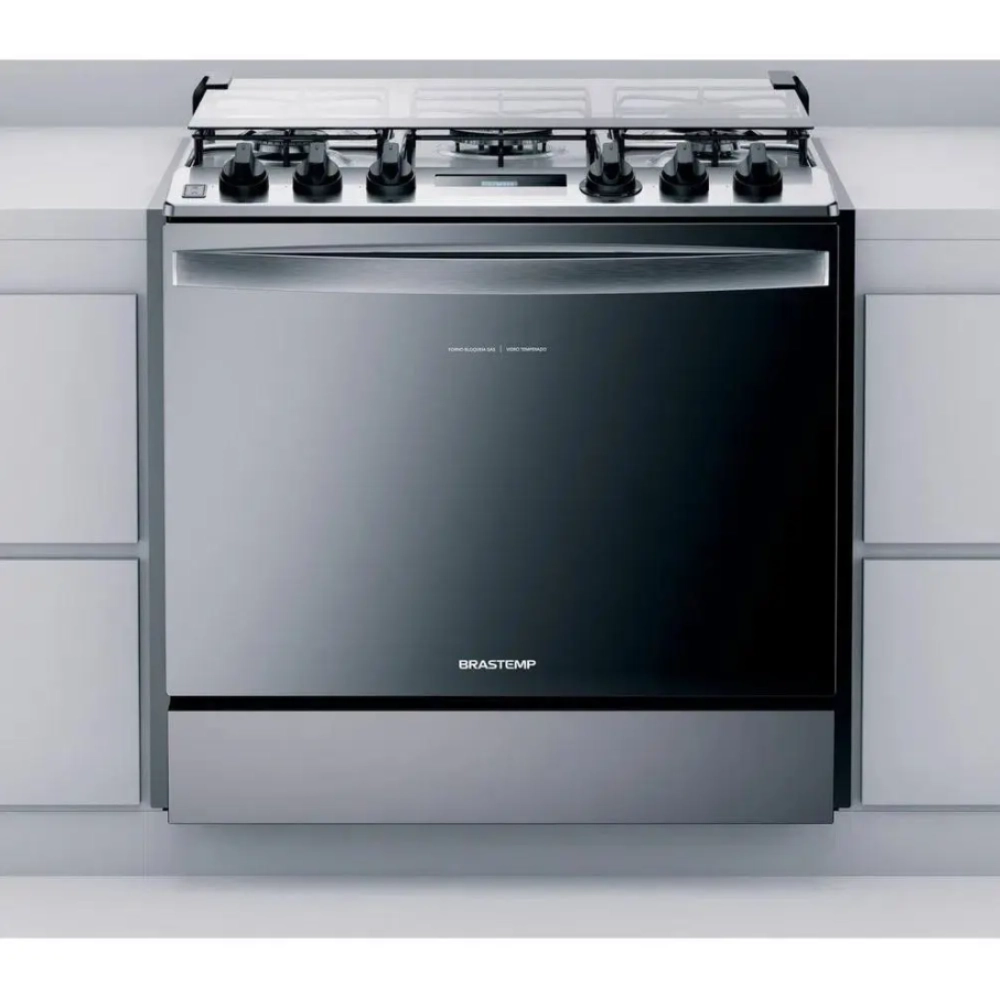 Fogão Brastemp 5 Bocas De Embutir Inox Com Turbo Chama E Touch Timer BYS5PCR Bivolt