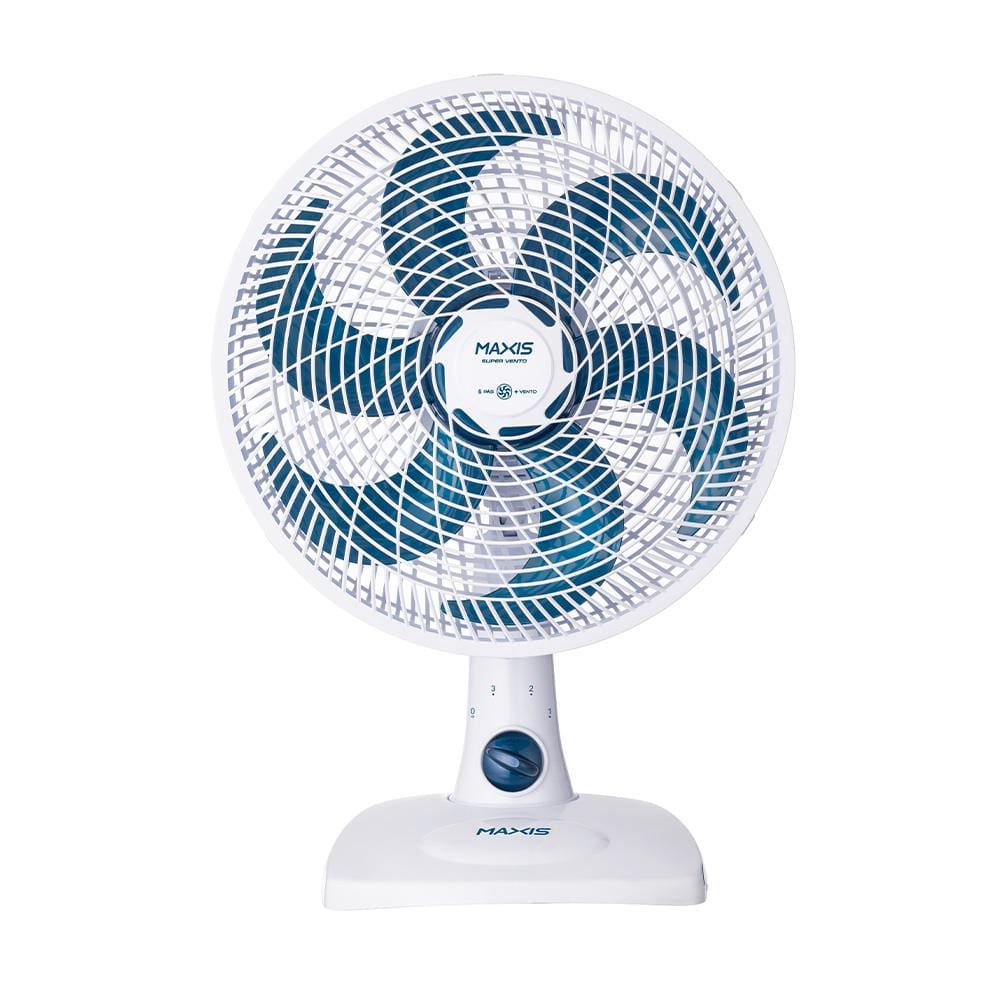 Ventilador de Mesa Mondial Maxis V30MXW 30cm com 6 pás, 3 velocidades e 50W Branco / Azul - 220V Ventilador de Mesa Mondial Maxis V30MXW 30cm com 6 pás, 3 velocidades e 50W Branco / Azul - 220V
