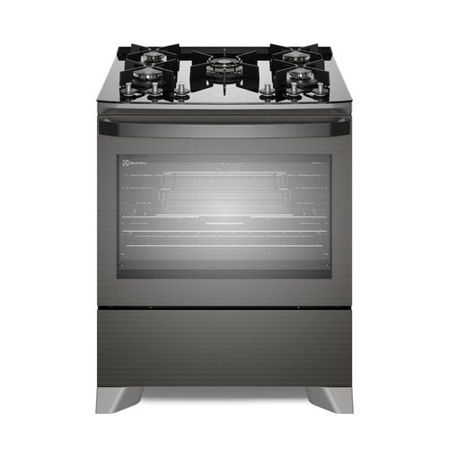 Fogão 5 bocas Electrolux Cinza Expert Função Air Fryer, Mesa Vidro, Grill e Timer (FE5AP)