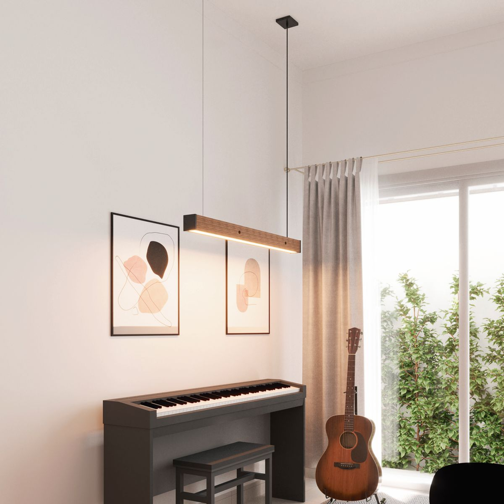 Pendente Horizontal Led Safira 36w 4000lm Bivolt Madeira Pendente Horizontal Led Safira 36w 4000lm Bivolt Madeira