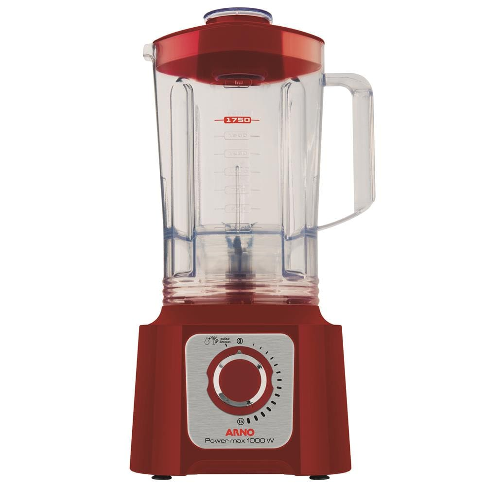Liquidificador Arno Power Max LN54 Vermelho 1000W com 15 Velocidades, 6 Lâminas e Jarra de 3,1L - 220 V Liquidificador Arno Power Max LN54 Vermelho 1000W com 15 Velocidades, 6 Lâminas e Jarra de 3,1L - 220 V