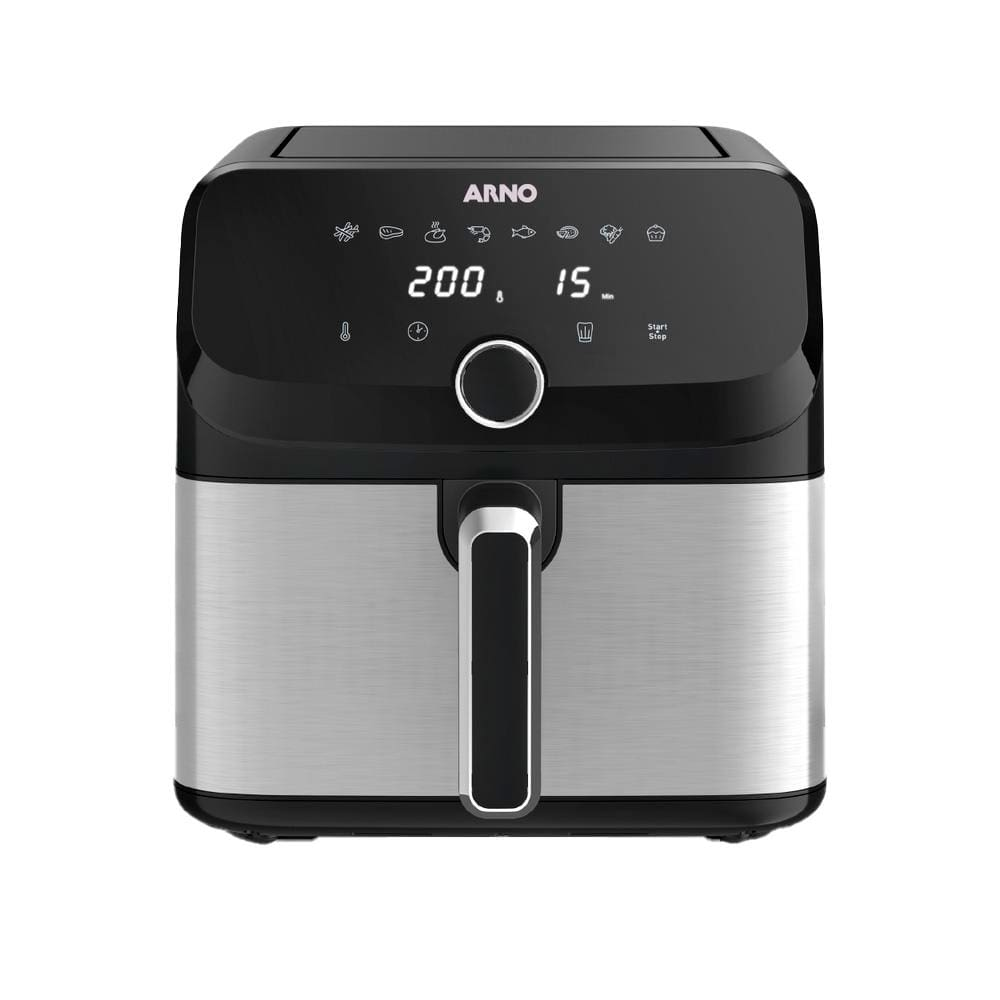 Fritadeira Elétrica Sem Óleo Air Fryer Arno AFD7 7,5L Mega Digital Inox/Preta - 220V