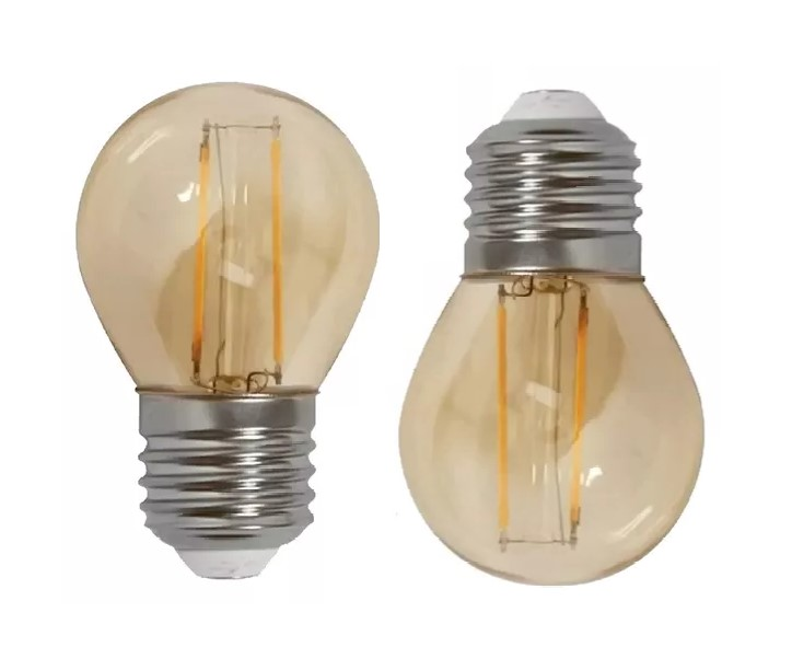 2 Lâmpada LED Filamento G45 4W Âmbar 2200K Retrô Vintage Decorativa Bivolt 2 Lâmpada LED Filamento G45 4W Âmbar 2200K Retrô Vintage Decorativa Bivolt