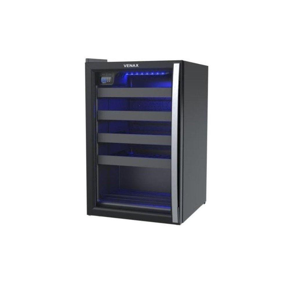 Adega Piubella 100 Para 24 Garrafas Preto Porta Invertida - 110V