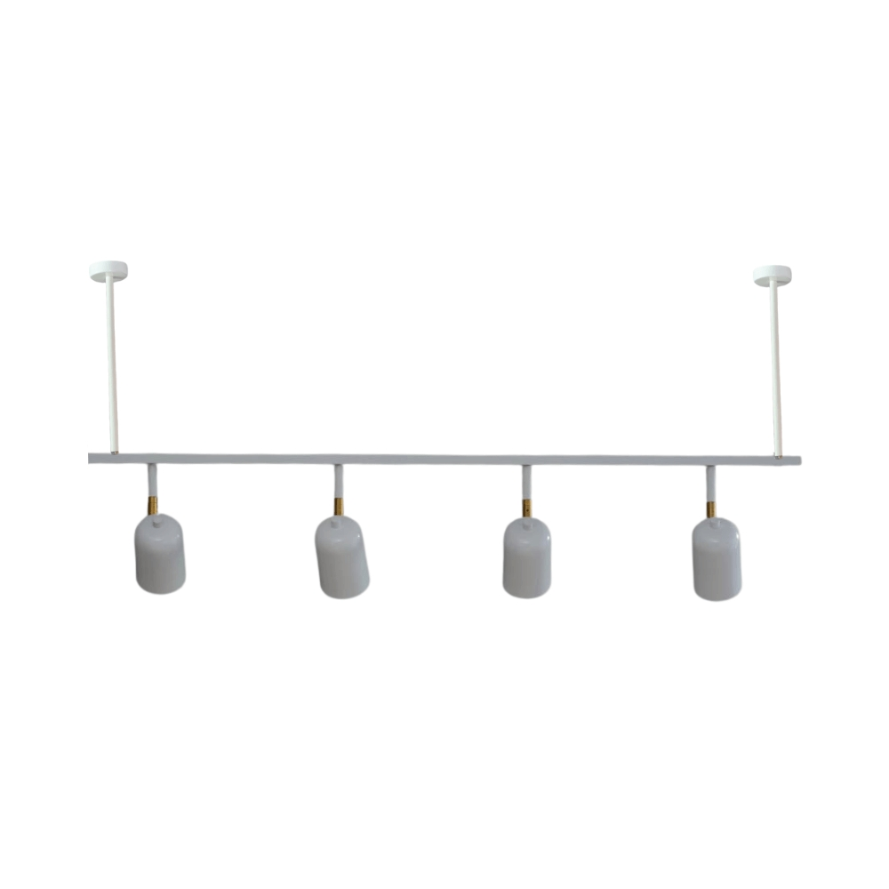 Trilho de Teto com 4 Spots Ewa Branco com Extensor 1 metro Trilho de Teto com 4 Spots Ewa Branco com Extensor 1 metro