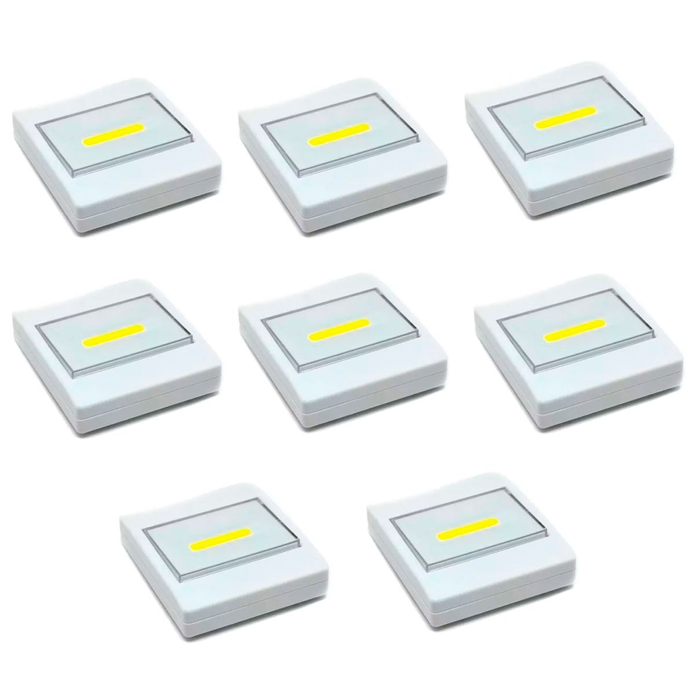 Kit 8 Luminárias Portáteis Interruptor Luz de LED Kit 8 Luminárias Portáteis Interruptor Luz de LED