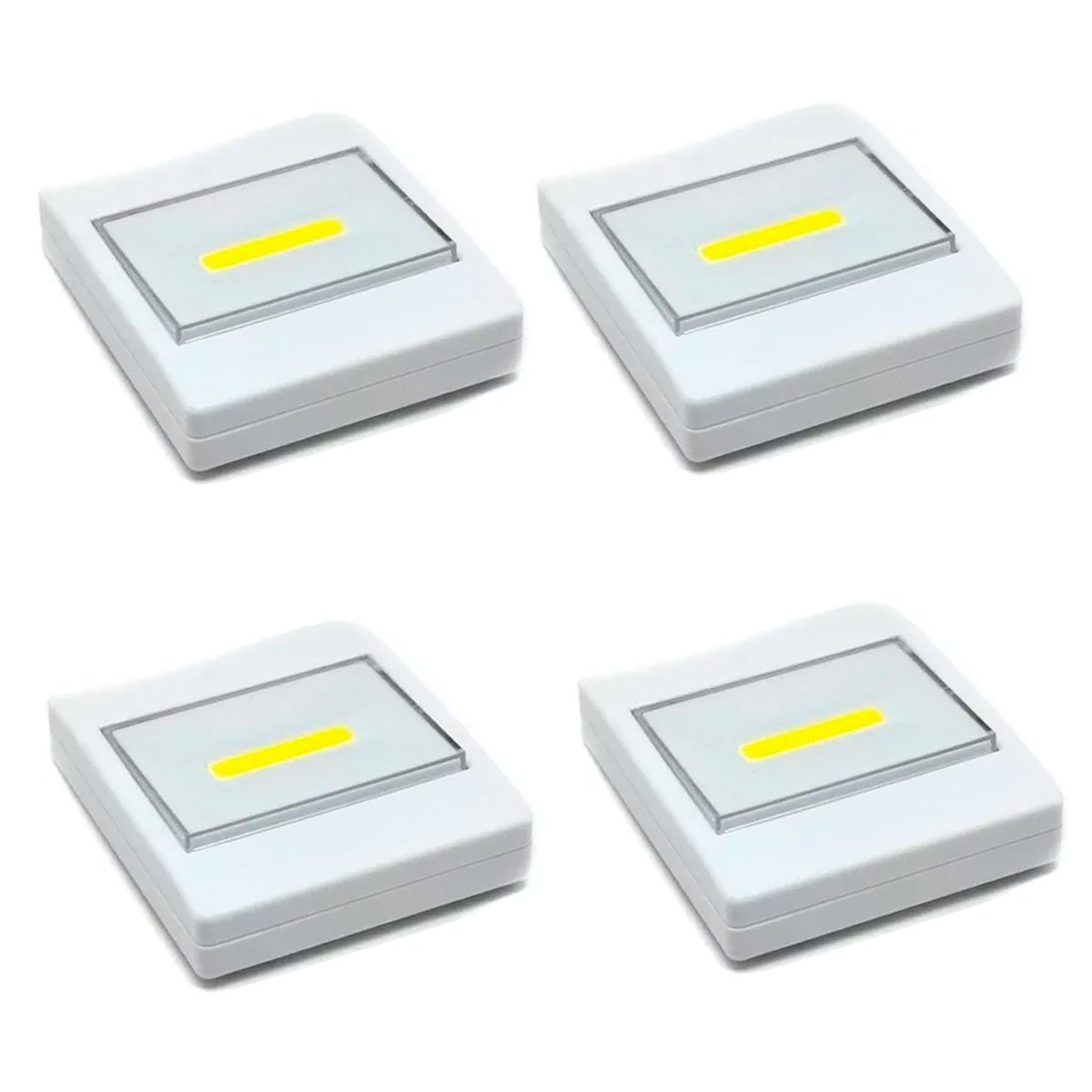 Kit 4 Luminárias Portáteis Interruptor Luz de LED Kit 4 Luminárias Portáteis Interruptor Luz de LED