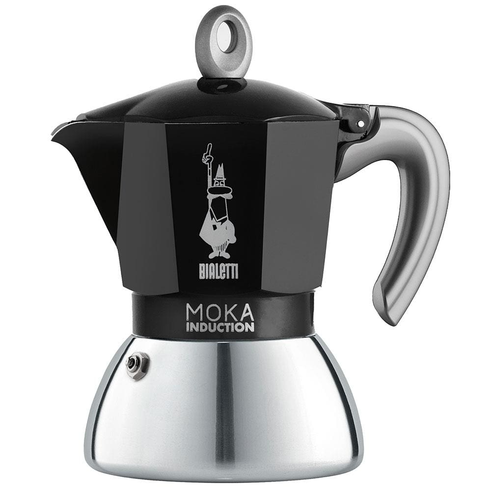 Cafeteira Italiana Bialetti Moka Induction em Alumínio 4 Xícaras Preta Cafeteira Italiana Bialetti Moka Induction em Alumínio 4 Xícaras Preta
