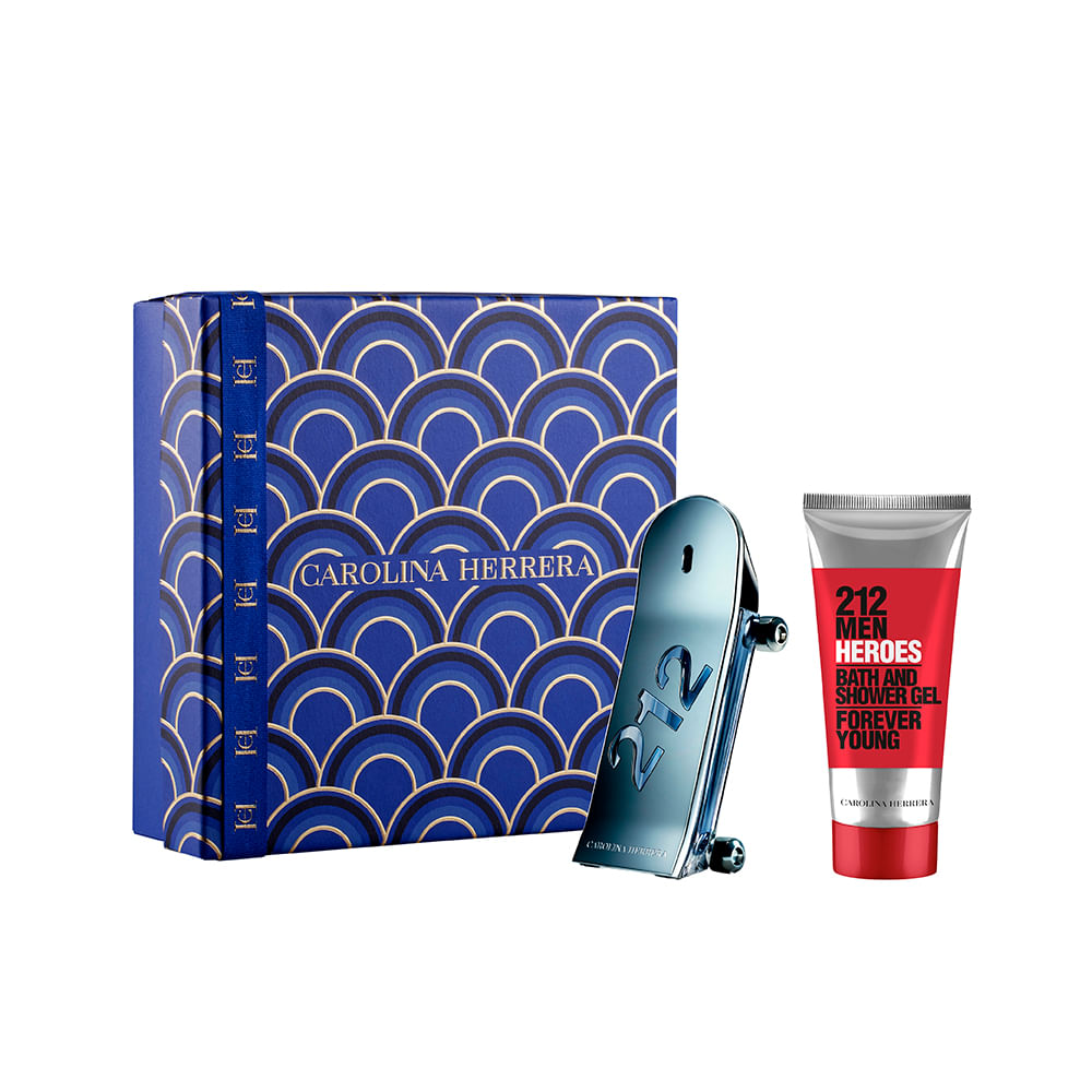 Kit 212 men heroes carolina herrera eau de toilette 90ml e gel de banho 100ml Kit 212 men heroes carolina herrera eau de toilette 90ml e gel de banho 100ml
