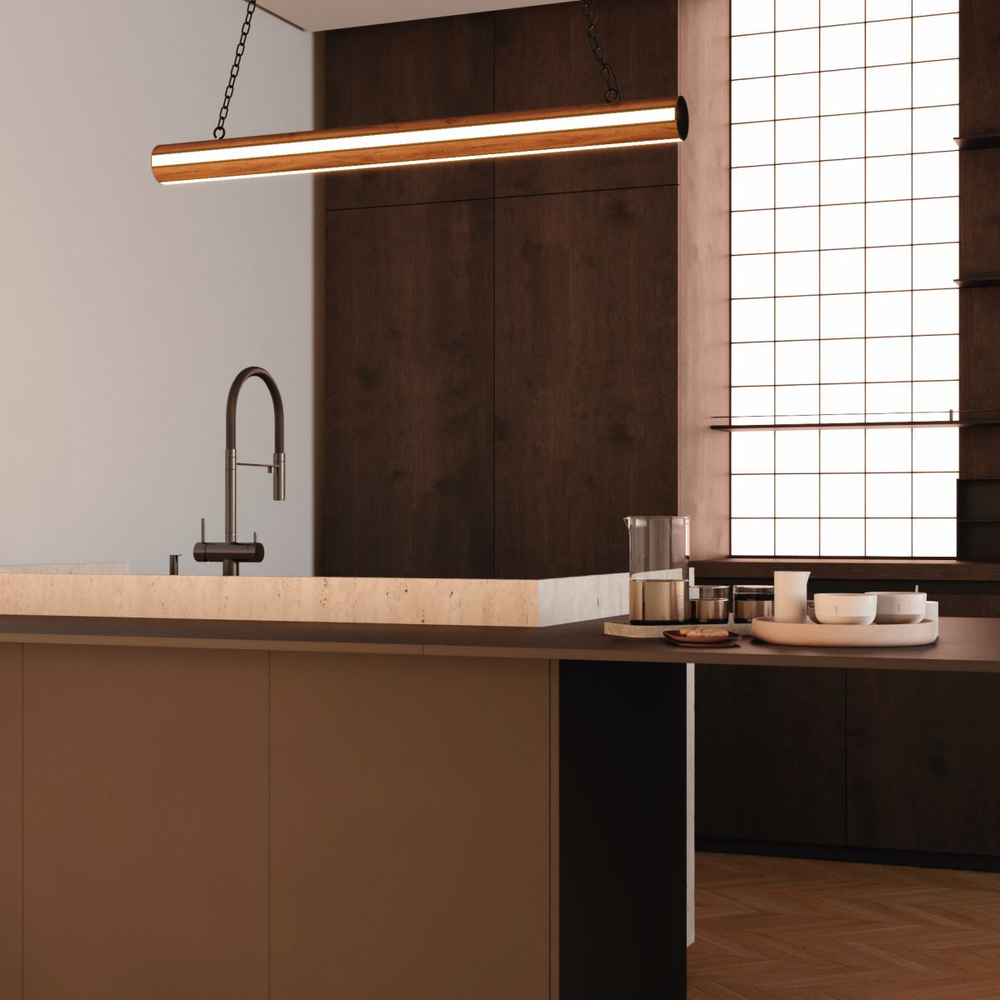 Luminária Pendente LED Berlím 36W 4000LM Bivolt, Madeira Maciça Luminária Pendente LED Berlím 36W 4000LM Bivolt, Madeira Maciça