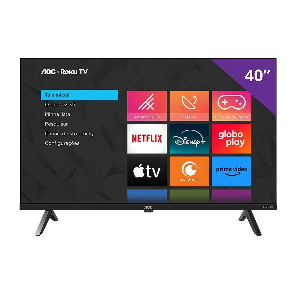 Smart TV LCD LED 40" AOC 40S5045/78G DLED Full HD | Com Wi-Fi, Quad Core, 3 HDMI, 1 USB Smart TV LCD LED 40" AOC 40S5045/78G DLED Full HD | Com Wi-Fi, Quad Core, 3 HDMI, 1 USB