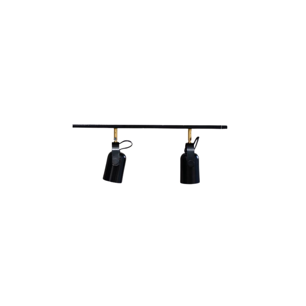 Trilho de Teto com 2 Spots Becker Preto 50cm Trilho de Teto com 2 Spots Becker Preto 50cm