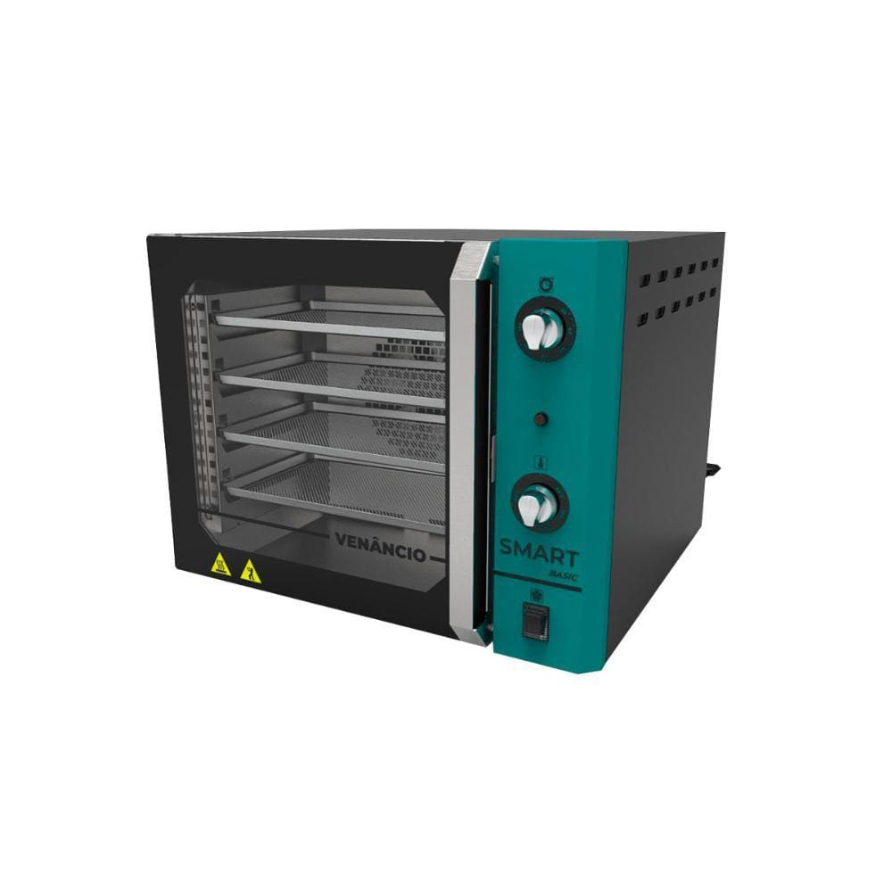 Forno Turbo Convector Elétrico Smart Basic 4 Esteiras Preto e Painel Turquesa FCSB4E - Venâncio 220V - 220V Forno Turbo Convector Elétrico Smart Basic 4 Esteiras Preto e Painel Turquesa FCSB4E - Venâncio 220V - 220V