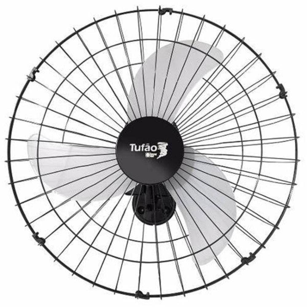 Ventilador Tufão 60M2 Parede Grade Aço Preto Ventilador Tufão 60M2 Parede Grade Aço Preto