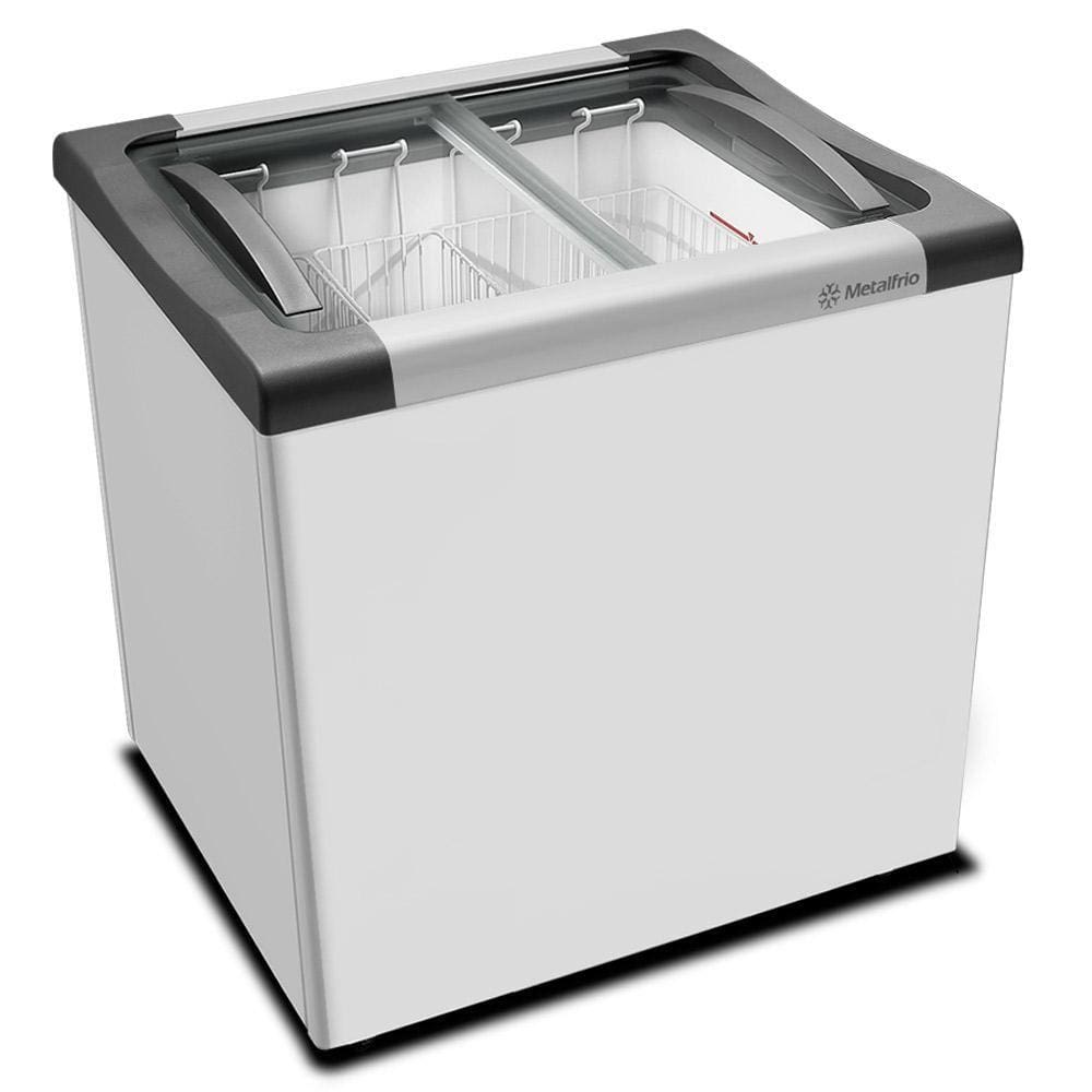 Kit - Freezer Horizontal Tampa de Vidro 144 Litros NF20 Metalfrio 127V + 4 Cestos Nextgen Branco - 110V Kit - Freezer Horizontal Tampa de Vidro 144 Litros NF20 Metalfrio 127V + 4 Cestos Nextgen Branco - 110V