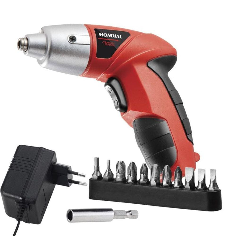 Parafusadeira à Bateria Com Kit 11 Ponteiras e Carregador 4,8v Mondial Fpf-05 - Bivolt Parafusadeira à Bateria Com Kit 11 Ponteiras e Carregador 4,8v Mondial Fpf-05 - Bivolt