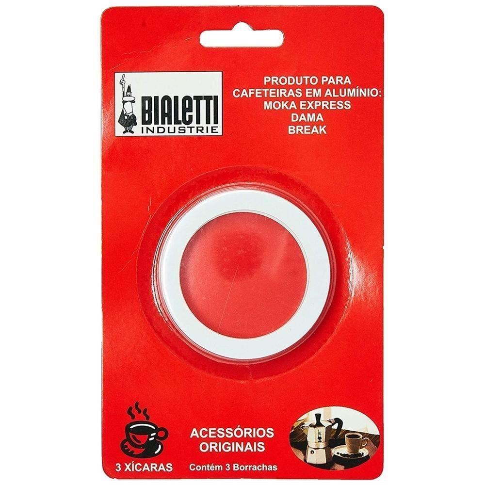 Cartela Com 3 Borrachas para Cafeteira 3 Xícaras Bialetti - Branco Cartela Com 3 Borrachas para Cafeteira 3 Xícaras Bialetti - Branco