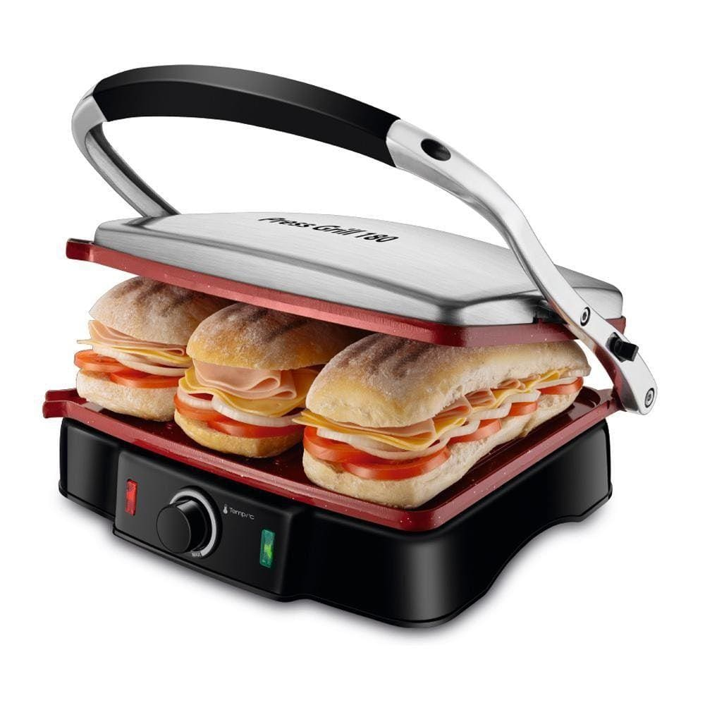 Grill Elétrico Press Grill Mondial Red Ceramic Pg-02 110V - 110V Grill Elétrico Press Grill Mondial Red Ceramic Pg-02 110V - 110V