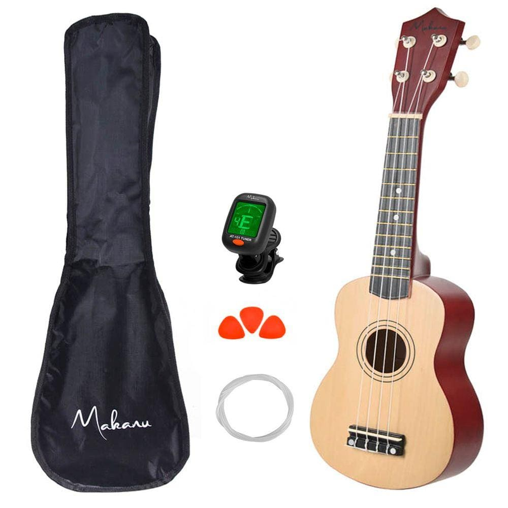 Ukulele Acústico Soprano Madeira Capa com 3 Paletas mais Afinador - Cor: Marrom Ukulele Acústico Soprano Madeira Capa com 3 Paletas mais Afinador - Cor: Marrom