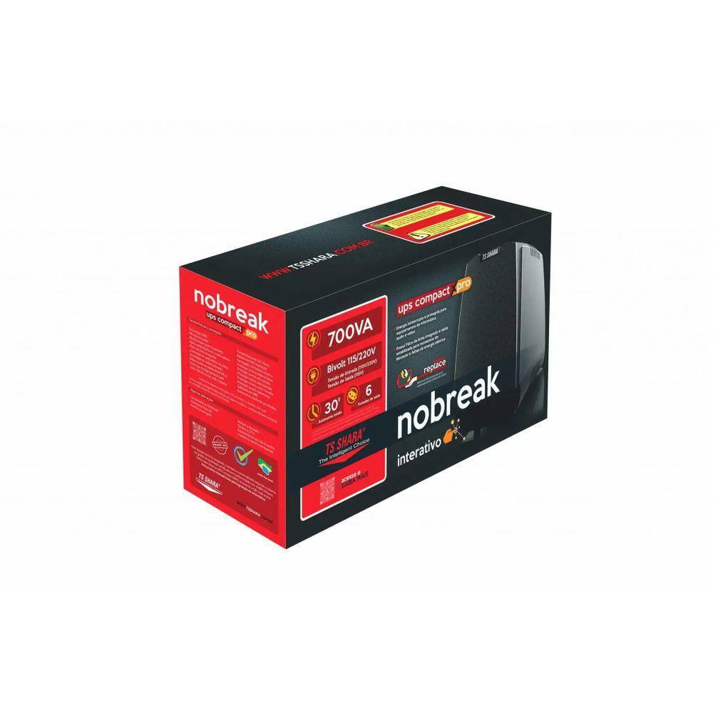Nobreak Ups Compact Xpro 700Va Bivolt 115V Preto Ts Shara Nobreak Ups Compact Xpro 700Va Bivolt 115V Preto Ts Shara