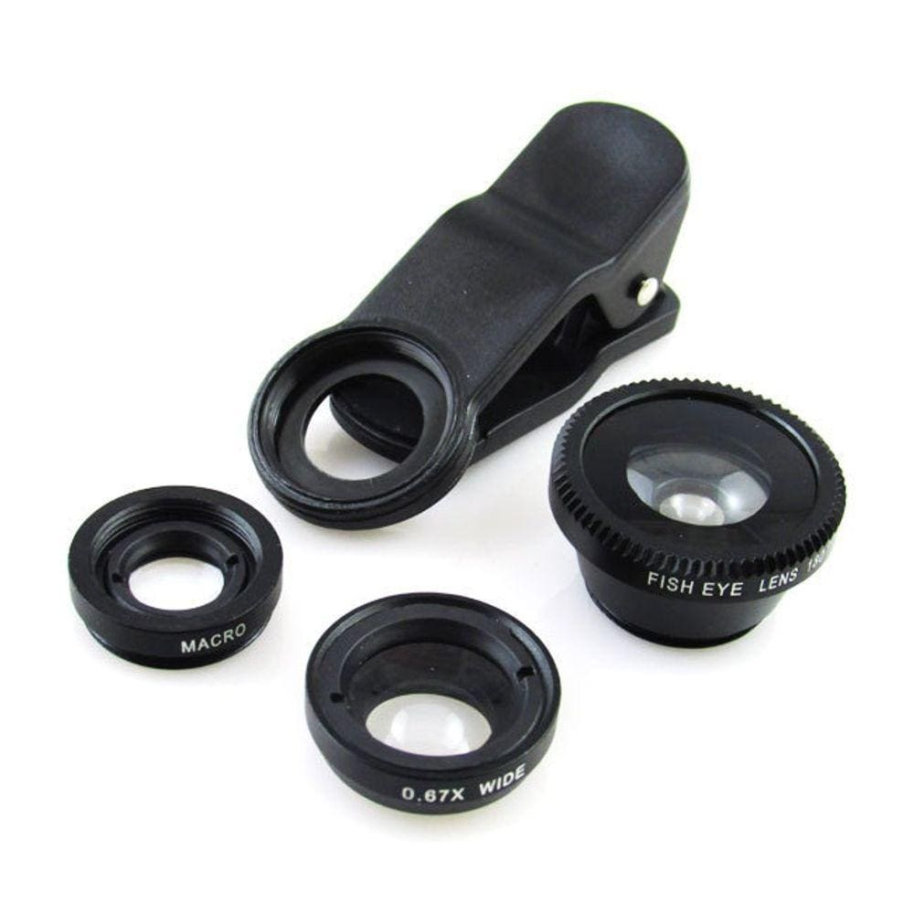 Kit Lente Para Celular Olho De Peixe Fisheye Macro Wide Smartph Kit Lente Para Celular Olho De Peixe Fisheye Macro Wide Smartph