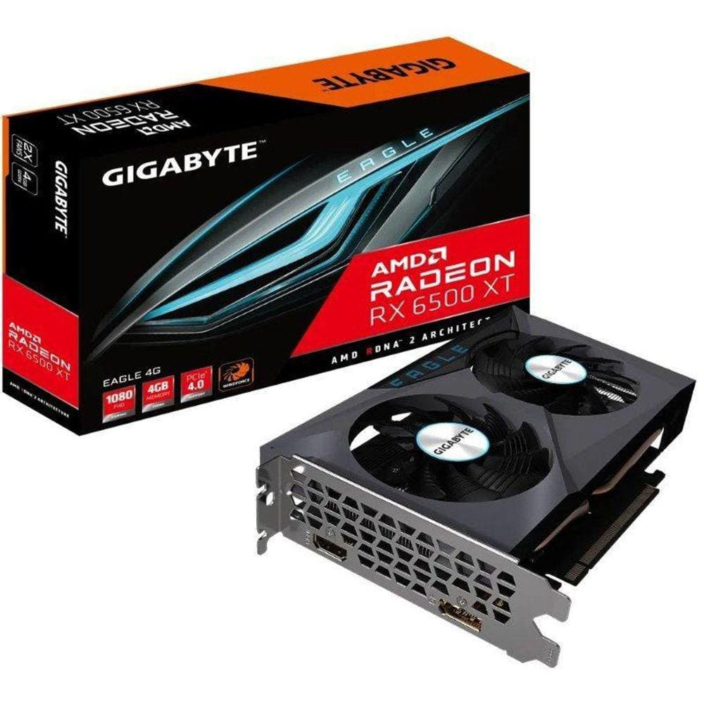 Placa De Vídeo Gigabyte Amd Rx6500Xt E - 4Gb, Gddr6, 128Bits Placa De Vídeo Gigabyte Amd Rx6500Xt E - 4Gb, Gddr6, 128Bits