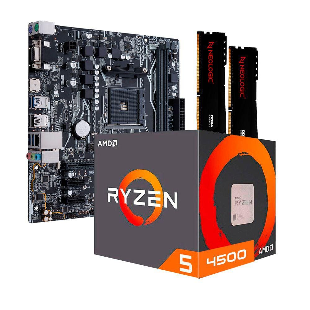 Kit Upgrade Amd Ryzen 5 4500, Placa Mãe A320m Prime Asus, 16Gb Ddr4, Neologic - Nli84048 Kit Upgrade Amd Ryzen 5 4500, Placa Mãe A320m Prime Asus, 16Gb Ddr4, Neologic - Nli84048