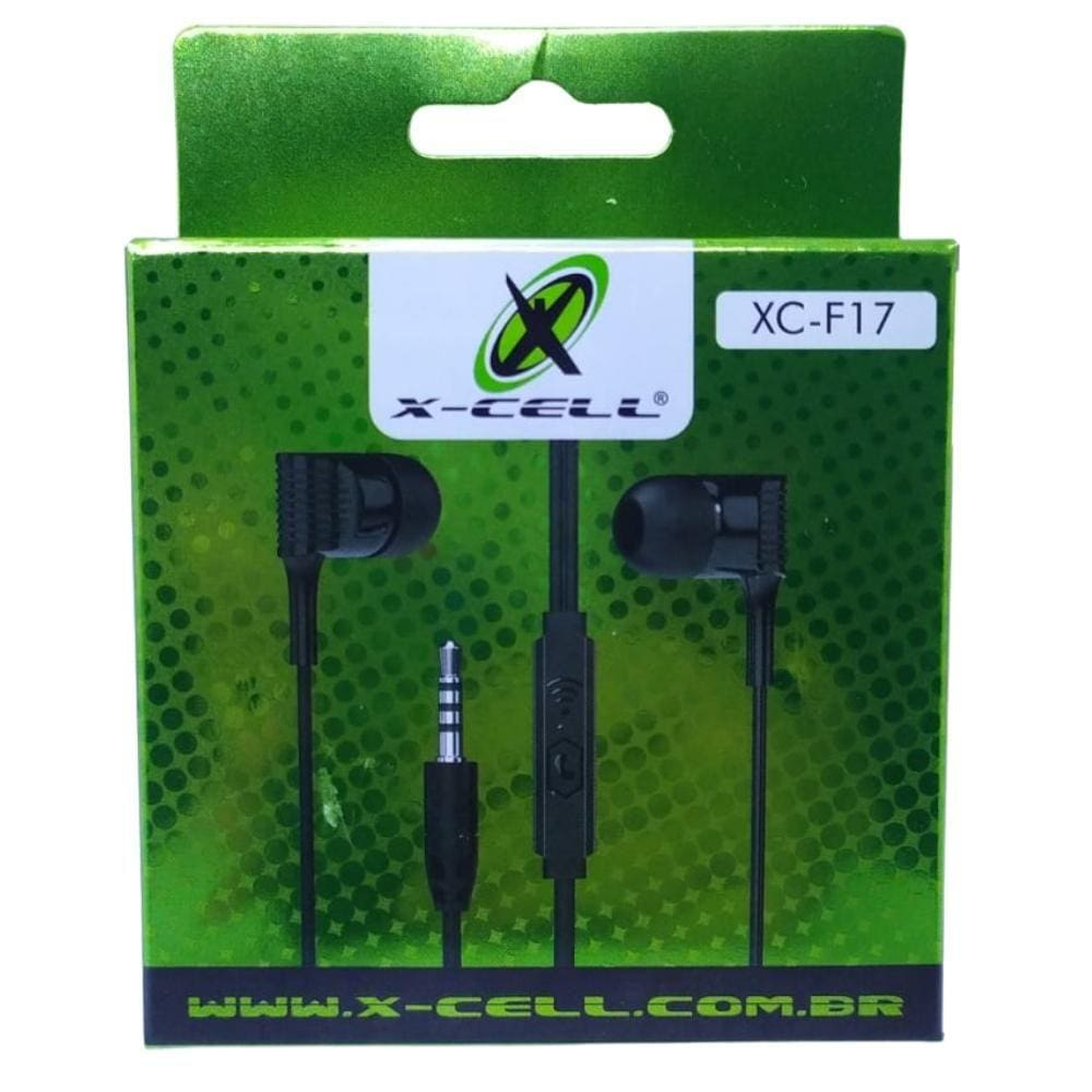 Fone De Ouvido Com Fio e Microfone X-Cell Xc-F17 Fone De Ouvido Com Fio e Microfone X-Cell Xc-F17