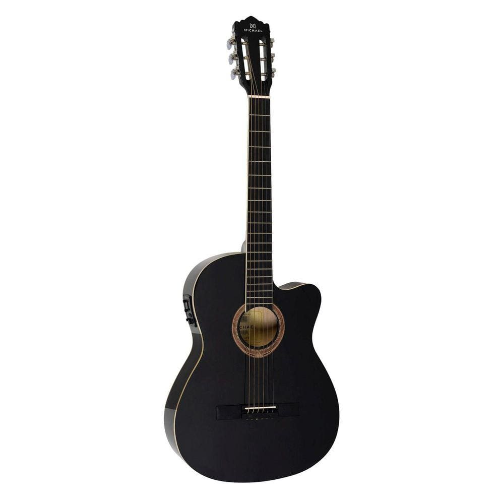 Violão Michael Semi Flat Aço Elétrico com Afinador VMS314 BK Violão Michael Semi Flat Aço Elétrico com Afinador VMS314 BK