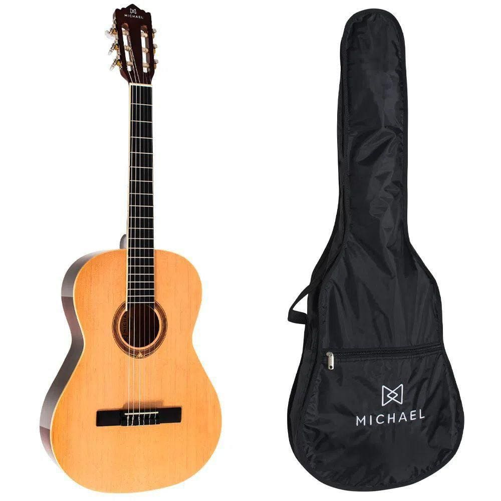 Violão Acústico Nylon Michael Antares VM19E Natural com Capa Violão Acústico Nylon Michael Antares VM19E Natural com Capa