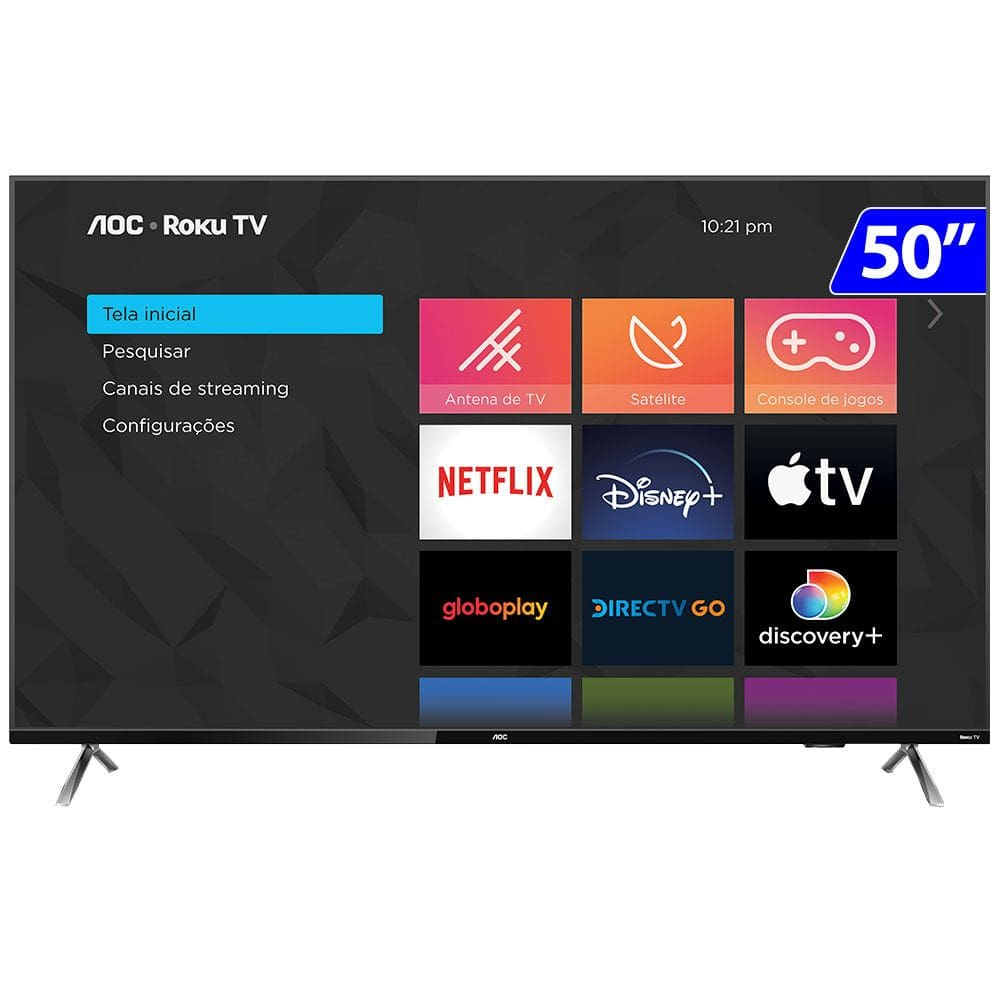 Smart Tv Roku 50 Polegadas 4K 50U6125/78G Série 6125 Aoc Smart Tv Roku 50 Polegadas 4K 50U6125/78G Série 6125 Aoc