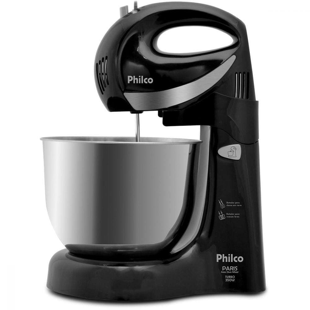 Batedeira Philco Paris Inox Duo Mixer Turbo Preto 220v - 220V Batedeira Philco Paris Inox Duo Mixer Turbo Preto 220v - 220V