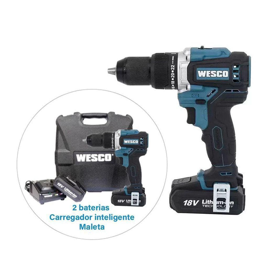 Parafusadeira Furadeira 18V Impacto Brushless Ws2319K2 Wesco Parafusadeira Furadeira 18V Impacto Brushless Ws2319K2 Wesco