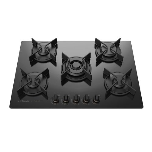 Cooktop 5 Bocas Electrolux a Gás com Tripla Chama e Grades de Ferro Fundido Pro Series (GV75P) - Bivolt Cooktop 5 Bocas Electrolux a Gás com Tripla Chama e Grades de Ferro Fundido Pro Series (GV75P) - Bivolt