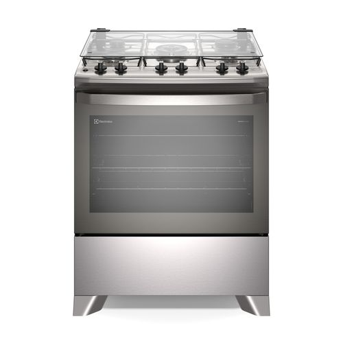 Fogão 5 bocas Electrolux Cinza Efficient com Mesa Inox, PerfectCook e VaporBake (FE5IC) - Bivolt Fogão 5 bocas Electrolux Cinza Efficient com Mesa Inox, PerfectCook e VaporBake (FE5IC) - Bivolt