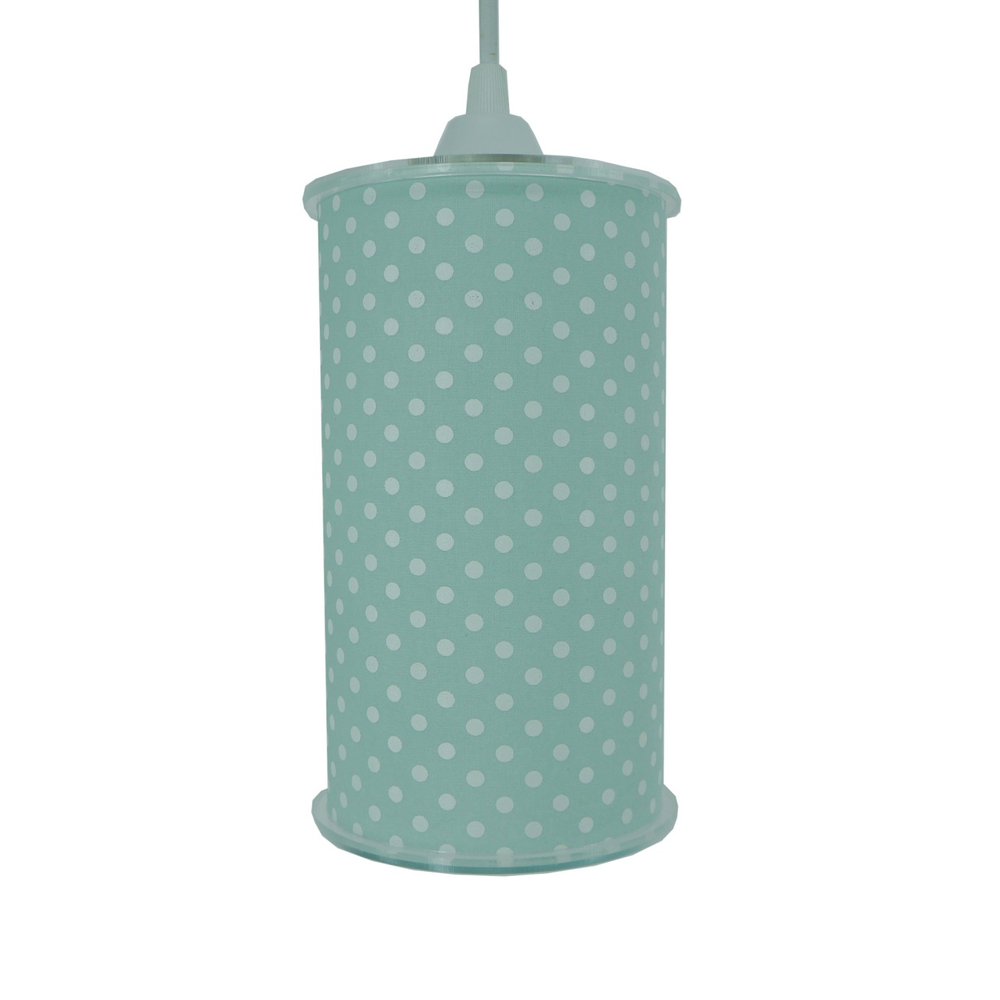 Luminária Pendente Cilíndrica Poás Verde Claro e Branco Luminária Pendente Cilíndrica Poás Verde Claro e Branco