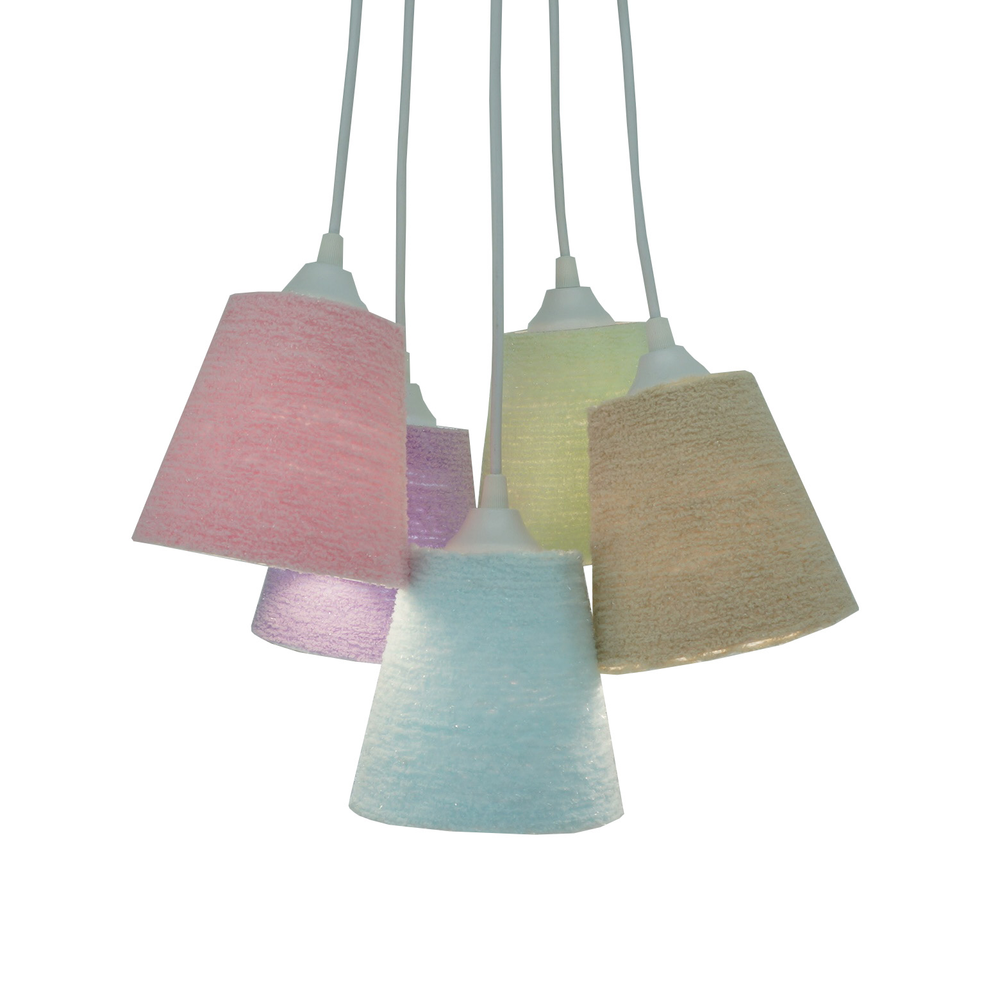 Lustre Pendente Cacho Frufru Fios Coloridos Lustre Pendente Cacho Frufru Fios Coloridos