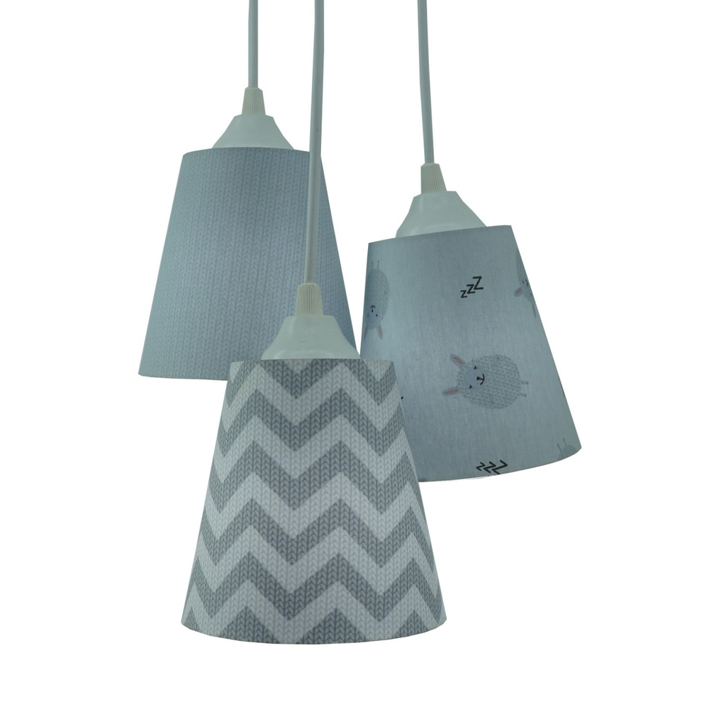 Lustre Pendente Carneirinhos Cinza e Branco Lustre Pendente Carneirinhos Cinza e Branco