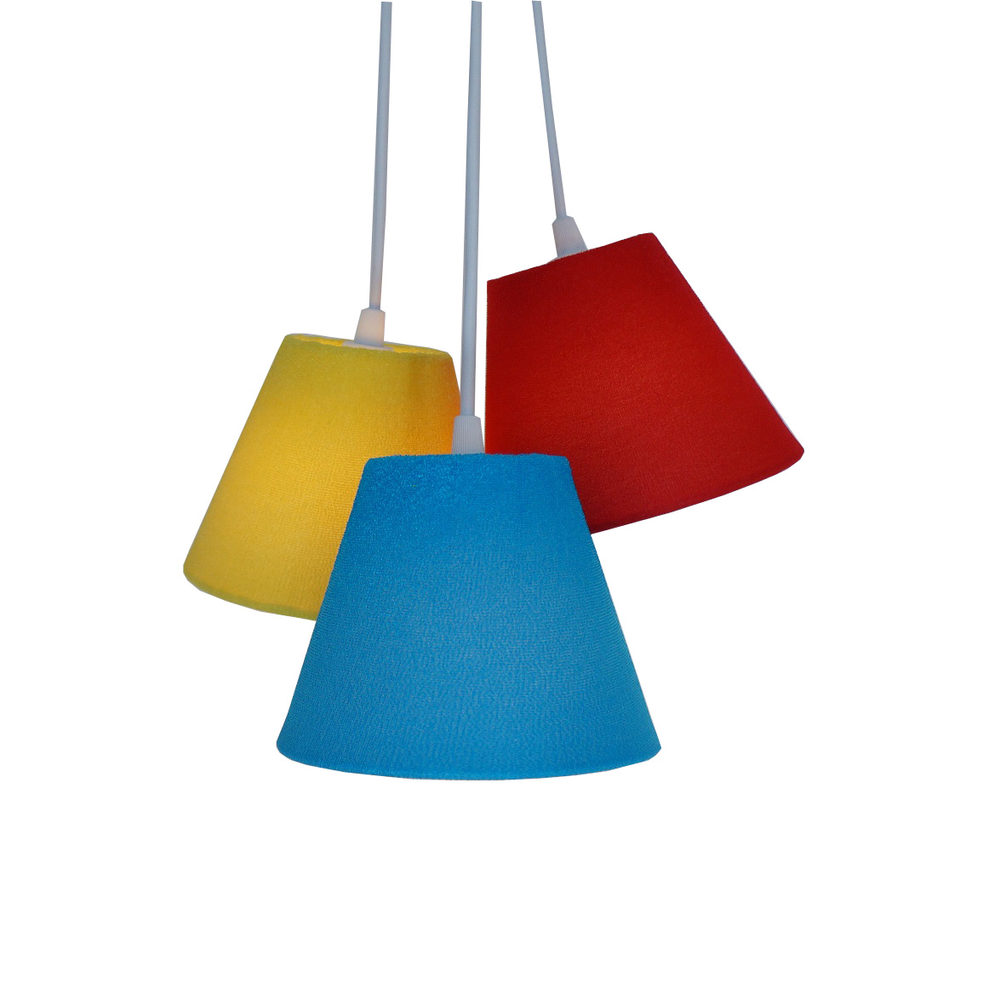 Lustre Pendente Cacho Triplo 3 Cúpulas Coloridas Lustre Pendente Cacho Triplo 3 Cúpulas Coloridas