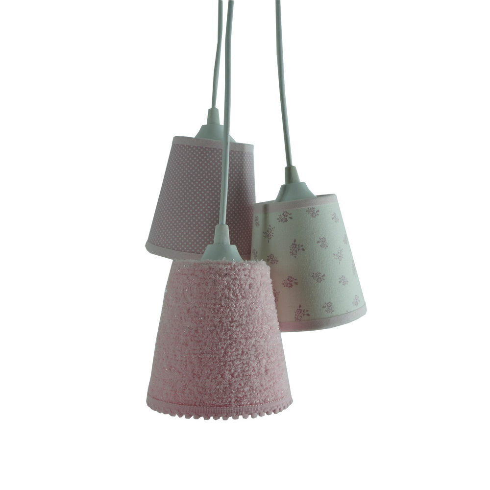 Lustre Pendente Bebê Pompom e Frufru Rosa Lustre Pendente Bebê Pompom e Frufru Rosa