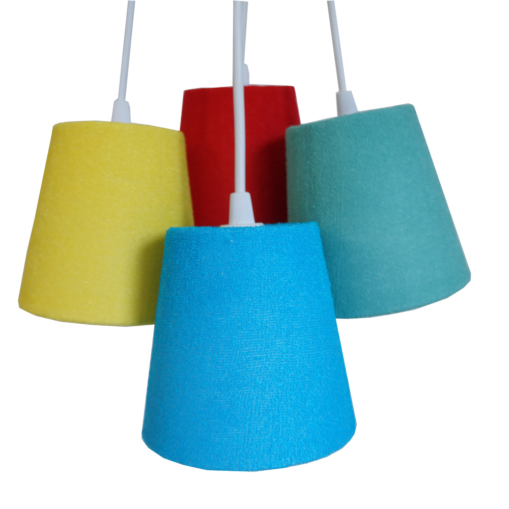 Lustre Pendente Bouclé Colorido Cacho 4 Cúpulas Lustre Pendente Bouclé Colorido Cacho 4 Cúpulas