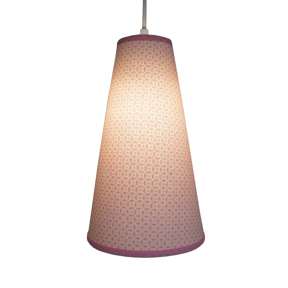 Luminária Pendente Revestido com Tecido Arabesco Rosa Luminária Pendente Revestido com Tecido Arabesco Rosa